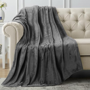 Utopia Bedding Fleece Blanket Throw Size Grey 300GSM Luxury Anti-Static Fuzzy Soft Microfiber Blanket for Couch, Sofa and Bed (50x60 Inch)