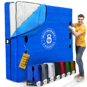 Mattress Bags for Moving with 8 Handles - Queen Size - Extra-Thick Reusable Storage Bag - Mattress Cover for Moving with Zipper, Bag Protector