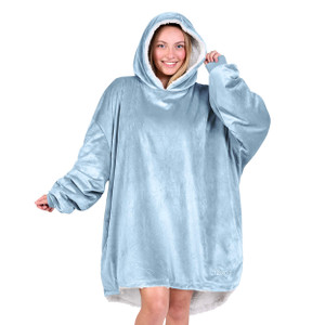 Bare Home Sherpa Fleece Wearable Blanket - Oversized Wearable Blanket Hoodie - Adult Size - Warm & Cozy - Soft Blanket - Comfortable Blanket Sweatshi