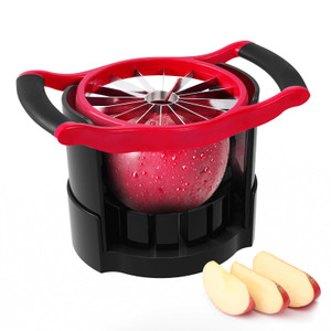 [Upgraded] Newness 5.12 Inch Large Apple Slicer, Cut 16 Thin Slices All the Way Through, HEAVY - DUTY Stainless Steel Apple Corer & Slicer for Fruits