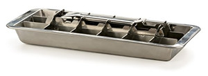 RSVP International Endurance® Vintage Inspired Ice Cube Tray, 11" | Retro Design for Bars & Kitchens | Levers Remove Cubes | Heavy Duty Stainless Ste