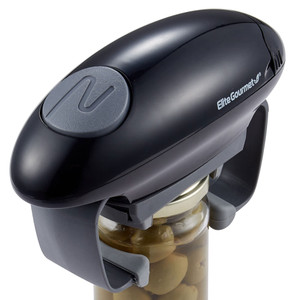 Elite Gourmet EJO800 High Power Torque Automatic Battery Operated Electric Jar Opener, One-Touch Electric Operation, Easily Remove Most-Size Lids wit