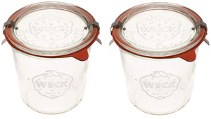 WECK Canning Jars 742 Mold Jars made of Transparent Glass - Eco-Friendly Canning Jar - Storage for Food, Yogurt with Air Tight Seal and Lid - 1/2 Lit