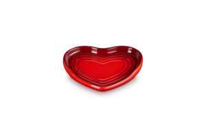 Le Creuset Stoneware Heart Shaped Spoon Rest, 5", Cerise