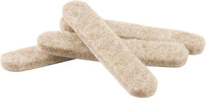 SoftTouch Self-Stick Heavy Duty Felt Strips for Hard Surfaces (1/2" x 2-5/8"), (16 piece) - Oatmeal