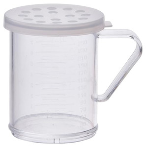 Winco PDG-10CXL, 10 Oz Plastic Dredge with Clear Snap-on Lid, Seasoning Sugar Spice Pepper Shaker with Extra Large Holes