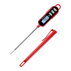 Lonicera Digital Cooking Thermometer for Bread Baking, Food and Water Temperature Measurement. Waterproof and Long Stem with Meat Temp Guide, Display