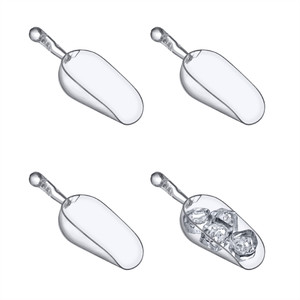 Amazing Abby - Elsa - 5-Ounce Plastic Ice Scoops (Set of 4), Plastic Utility Scoops, BPA-Free, Food-Grade, Shatter-Proof, Good for Kitchen and Restau