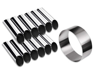 DS. DISTINCTIVE STYLE Cannoli Tubes Kit 12 Pieces Stainless Steel Canolli Shell Molds with Cake Ring Mold DIY Canoli Forms for Baking