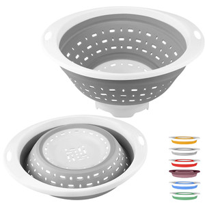 QiMH Collapsible Colander and Strainer, 5 Quart(1.25 gal), Heavey Duty Kitchen Drainer Basket for Pasta, Veggies and Fruits, New Home Apartment Essen