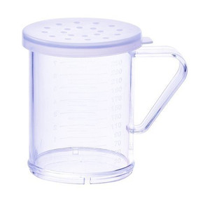 Winco PDG-10CL, 10 Oz Plastic Dredge with Clear Snap-on Lid, Seasoning Sugar Spice Pepper Shaker with Large Holes