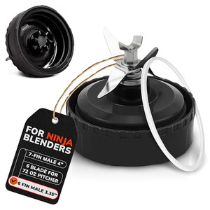 Ninja Blades Replacement 6 Fin Male  Ninja Single Serve Blender Blade, 3.35 Stainless Steel for Smooth Blending, Compatible with BN300/300C/301/300