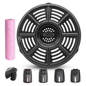 GWY Air fryer Replacement Tray for Ninja Air Fryer AF101 4 QT AF161 Max XL AF150 XL 5.5 Quart, 8.2'' Round Food Grade Air Fryer Grill Pan Plate Crisp