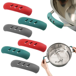 DonLeeving 12 PCS Silicone Pot Handle Covers, Heat Resistant, Non-Slip, for Cast Iron Skillet, Frying Pan, Metal Pan