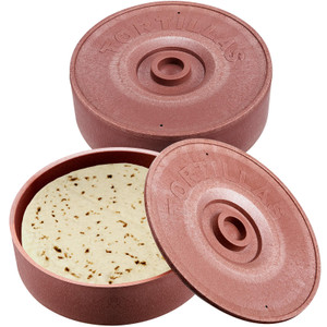 Sabary 2 Pcs Tortilla Warmer with Lid 8.5 x 2.4 Inch Robust Plastic Tortilla Holder Taco Keeper Pancake Waffles Food Container Microwave Save for Mex