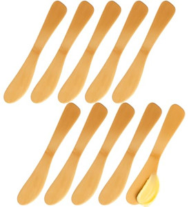 JapanBargain 3793, 10-Pack Bamboo Butter Knives Spreaders, Jam Spreader Spatula Set for Peanut Butter, Jelly, Cream, Mustard, Mayonnaise