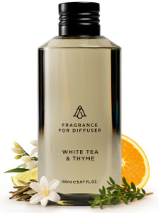 AromaPlan Hotel Scents White Tea & Thyme 5 Fl Oz (148ml), Home Luxury Aroma & Hotel Fragrance Diffuser Oil- Hotel Diffuser Oil for Aromatherapy- USA