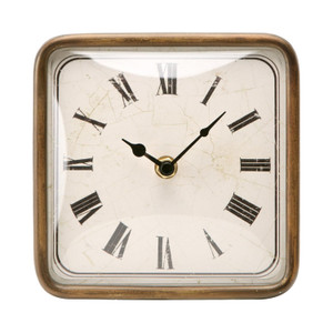 NIKKY HOME Vintage Silent Non-Ticking Table Clock, Shelf Desk Top Clock Battery Operated, Retro Home Decor for Bedroom Living Room Mantel Desktop Cou