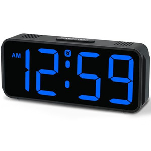 Peakeep Small Digital Alarm Clock Plug in for Bedrooms Bedside, Tiny Electric Clock Large Big Numbers Display with Battery Backup for Desk Table, 6 D