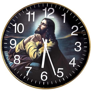 Prayer Clock 12" Wall-Mounted Religious Decor with Hourly Bible Passages Narrated by James Earl Jones