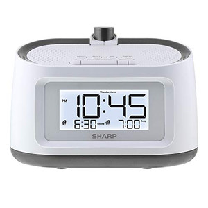 Sharp Projection Alarm Clock with Soothing Nature Sleep Sounds  Easy to Read Projection on Wall or Ceiling  8 Sleep Sounds to Help Fall Asleep Fast