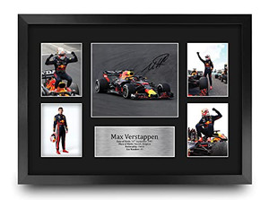 HWC Trading Max Verstappen 16 x 12 inch (A3) Printed Gifts Signed Autograph Presentation Display for F1 Formula 1 Racing Fans - 16" x 12" Framed
