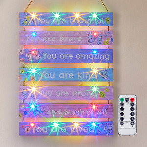 FIOBEE Girls Room Décor for Teen Girls Boys with LED Light Wall Decor for Bedroom Motivational Inspirational Wall Art Girl Room Decoration for Kids S