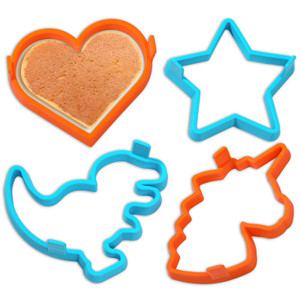 Kamehame Silicone Pancake Molds for Heart, Star, Dinosaur, Unicorn Shape Pancakes, 4 Pack Nonstick Pancake Shaper for kids, Fun Cake Ring Mold for Gr