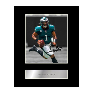 Jalen Hurts Pre Printed Signature Signed Mounted Photo Display #11 Printed Autograph Picture