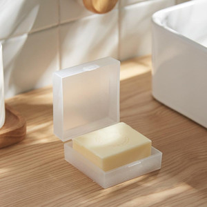 2Pcs Clear Plastic Soap Case Bar Soap Travel Container Leak Proof Square Soap Holder Case Portable Travel Soap Dish for Bathroom Shower Home Outdoor