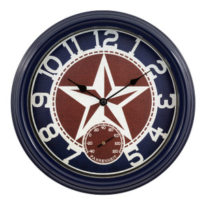 La Crosse Clock 404-3012TX 12 Inch Indoor/Outdoor Patriot Quartz Wall Clock with Temperature