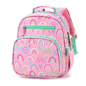 mibasies Toddler Backpack for Girls 2-4: Cute Kids Backpacks for Girls - Preschool Kindergarten Backpack - Rainbow Pink
