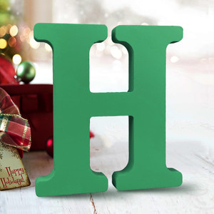 AOCEAN 6 Inch Green Wood Letters Unfinished Wood Letters for Wall Decor Decorative Standing Letters Slices Sign Board Decoration for Craft Home Party