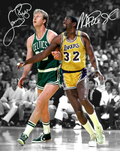 Ikonic Fotohaus Magic Johnson Larry Bird Signed Photo Autograph Print Wall Art Home Decor