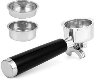 CASABREWS 51mm Stainless Steel Portafilter Set, 3 Ears Espresso Filter Holder with Double Spouts & 51mm Filter Baskets, Compatible for CASABREWS 3700