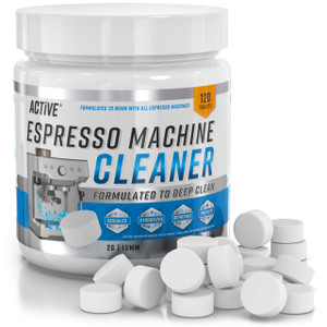 ACTIVE Espresso Machine Cleaning Tablets Descaling - 120 Tabs | Compatible with Breville Barista Express, Gaggia, Delonghi, Jura, Philips | Expresso