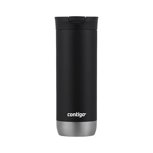 Huron Vacuum-Insulated Stainless Steel Travel Mug, 16oz Licorice - Leak-Proof Lid for Hot/Cold Beverages, Fits Most Cup Holdersand Brewers