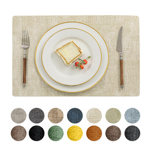 Romanstile Vinyl Placemats Set of 6-12 X 17 Inch - Faux Leather 100% Waterproof Oil-Proof Wipeable Place Mats, Heat Resistant Reversible PU Table Mat