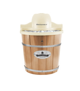 Elite Gourmet EIM-924LX 4 quart Old Fashioned Electric Ice Cream Maker, Pine Bucket