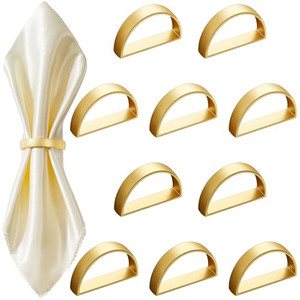 10 Pcs Stainless Steel Napkin Rings Metal Napkin Ring Holders Easter Modern Serviette Buckles Metallic Adornment for Spring Table Kitchen Dinner Part