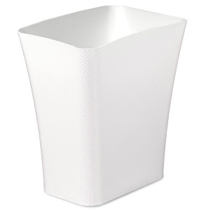 Clorox Textura Slim Trash Can - 3.1 Gallon Small Waste Basket for Narrow Spaces - Skinny Plastic Garbage Bin for Bathroom, Bedroom, or Office, White
