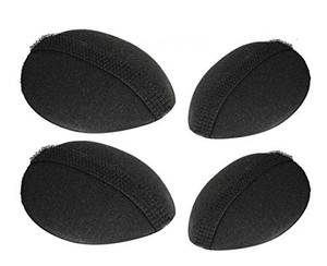 ericotry 4Pcs(2 Large+2 Small) Sponge Hair Pads Bump Up Tools Volume Hair Headwear Fluffy Hair Padding Insert Holder for women (Black)