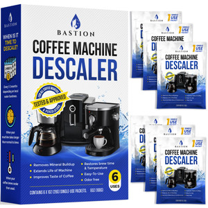 Descaling Powder Solution (6-Uses) Coffee Machine Descaler Cleaner | Compatible with Breville Keurig Nespresso Delonghi Ninja | To Descale Automatic