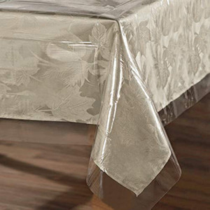 sancua Clear Plastic 100% Waterproof Tablecloth - 54 x 78 Inch - Vinyl PVC Rectangle Table Cloth Protector Oil Spill Proof Wipe Clean Table Cover for
