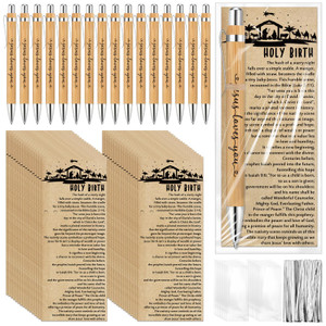 Tenceur 30 Sets Christian Gift Bulk Religious Gifts Include Bamboo Pen Nativity Gospel Tract Card Bookmark for Church Sunday School Office Employee C