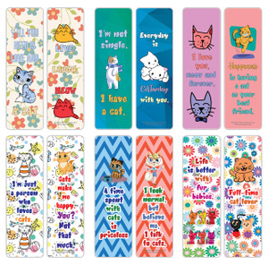 Creanoso Cats Enthusiasts Bookmarks Cards (12-Pack)  Premium Gifts Bookmarks for Bookworm  Stocking Stuffers for Men, Women, Teen, Bookworms  Offi