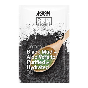 Nykaa Naturals Skin Secrets Bubble Sheet Mask - Hydrating Face Mask for All Skin Types - Exfoliates for Soft Skin - Black Mud and Aloe Vera - 0.67 oz