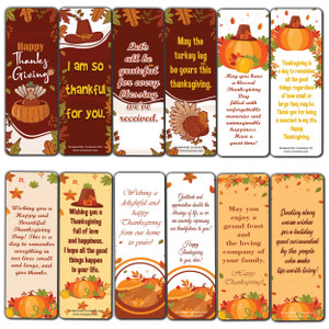 Creanoso Thanksgiving Bookmarks (30-Pack)  Premium Gifts Bookmarks for Bookworm  Stocking Stuffers for Men, Women, Teen, Adults  Office Supplies 