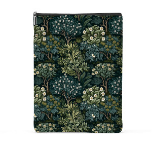 Classic Book Lovers Gifts Book Sleeve Vintage Forest Flower Waterproof Book Cover Book Pouch Book Protector with Front Pocket Book Club Christmas Bir