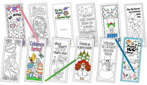 BARKER CREEK Bookmark Set, Color Me! Celebrate The Year Bookmark, Celebrate the Seasons and Special Occassions with this Set of 360 Bookmarks (30 Eac